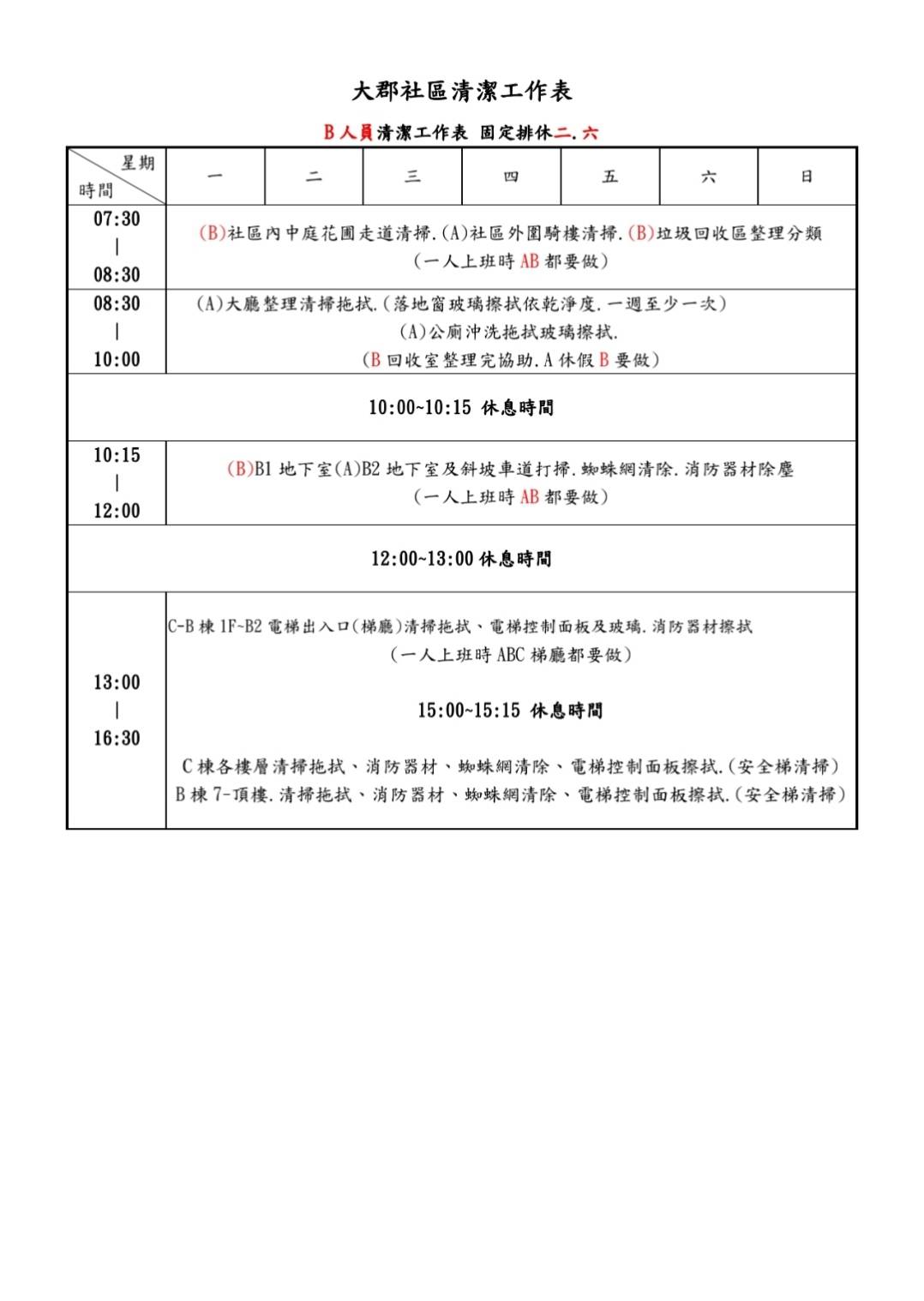 B人員（乙員）原始清潔工作表掃描檔